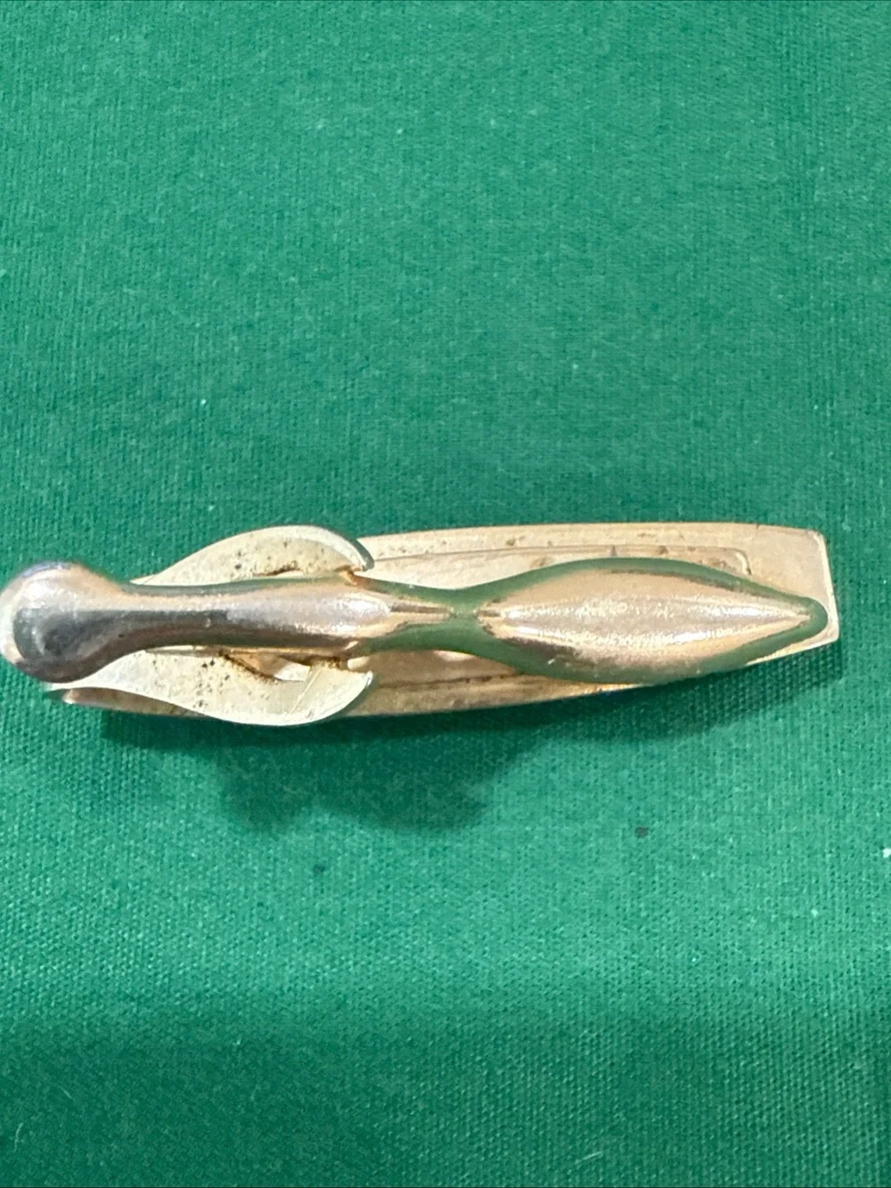Gold-Tone Brown Striped Agate Men's Tie Bar